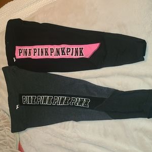 2 pairs of leggings from Victoria's Secret Pink
